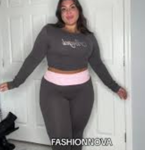 Fashion Nova Charcoal Long Sleeve Top with 'Angel' Detail - Picture 7 of 7
